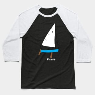 Penguin Dinghy Sailboat Baseball T-Shirt